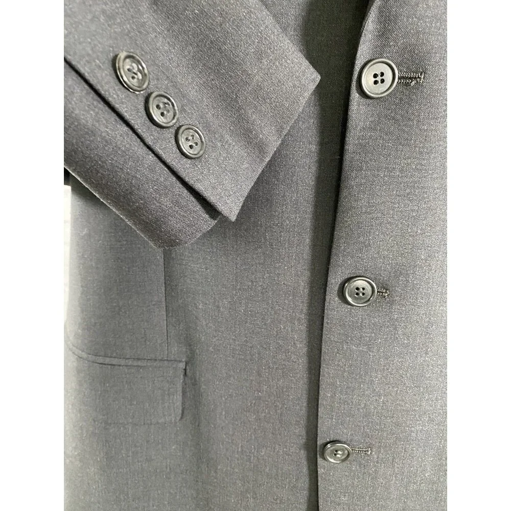 Brooks Brothers Brooksease Gray 3 Button Wool Jacket Blazer Sport Coat 43L